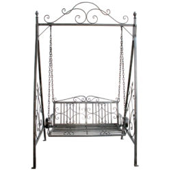 Charles Bentley Wrought Iron Swing Seat Hammock - Grey